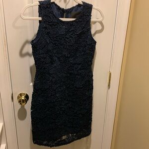 J Crew Navy Blue Floral Dress, 4P